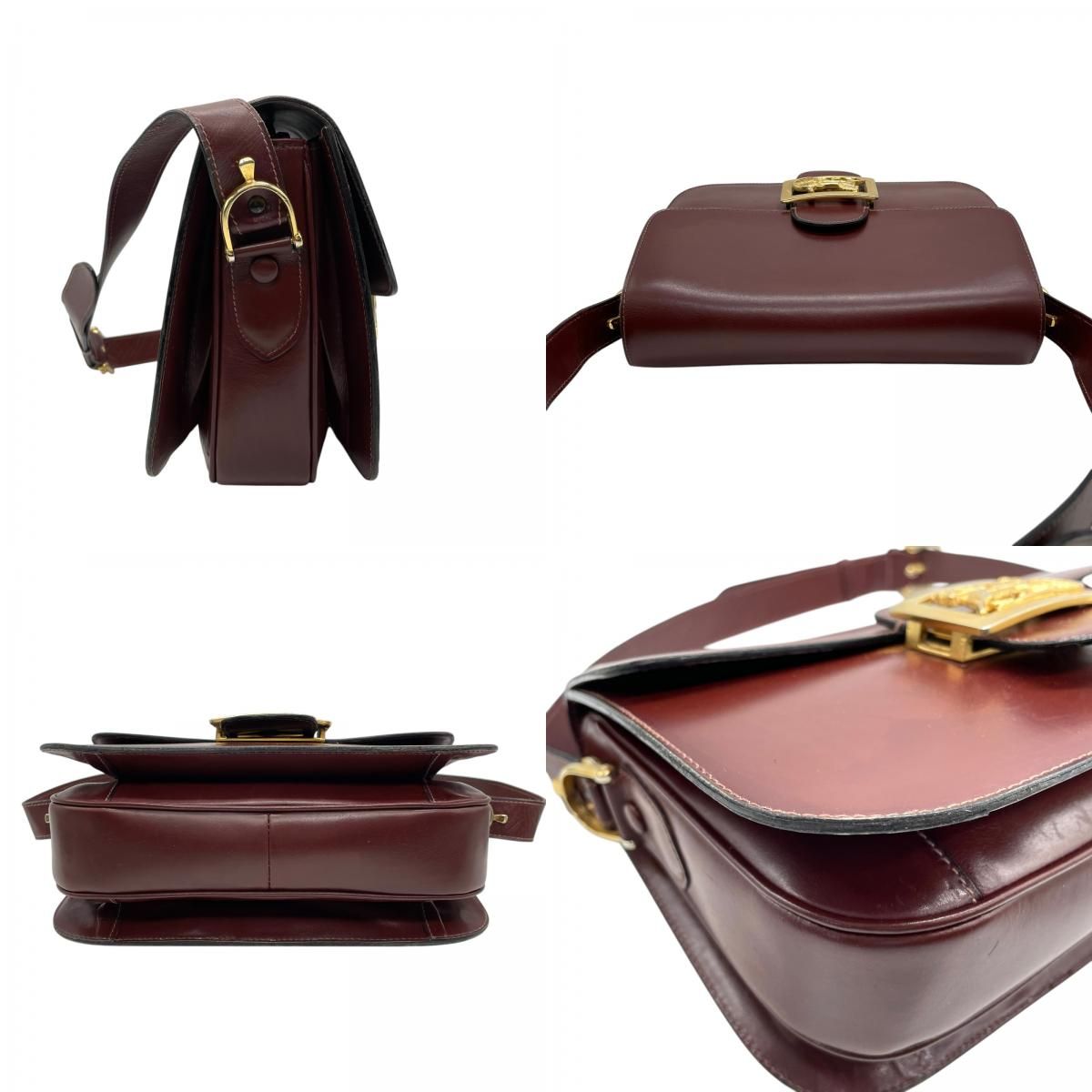 セリーヌ CELINE ショルダーバッグ ワンショルダー 馬車金具 ボルドー