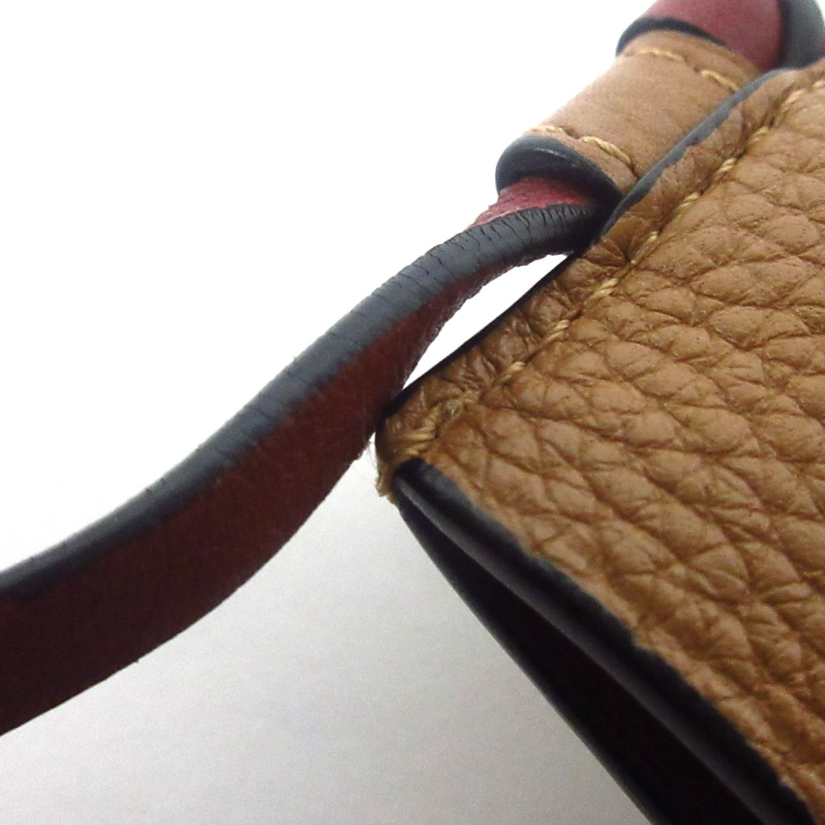 LOEWE ロエベ 携帯電話ケース ポケット ショルダーバッグ ブラウン×レッド スマートフォンケース CHRISTIANNAURATH_COM_BR