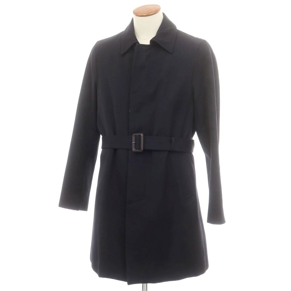 ラルディーニ LARDINI ウールコットン 中綿 ステンカラーコート ダークネイビー サイズ48 メンズ