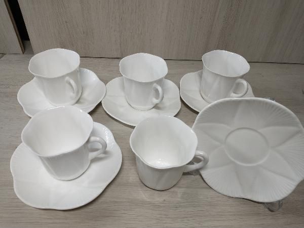 Shelley デインティ ホワイト カップ-ソーサー 5セット シェリー