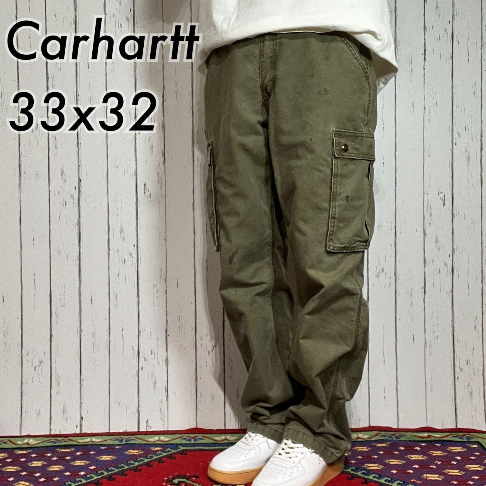 Carhartt カーハート W33 L32 ダック地 カーゴポケット ペインターパンツ ミリタリー カーゴパンツ ワークパンツ カーキ オリーブ グリーン メンズ RELAXED FIT リラックスフィット 20202877 - メルカリ