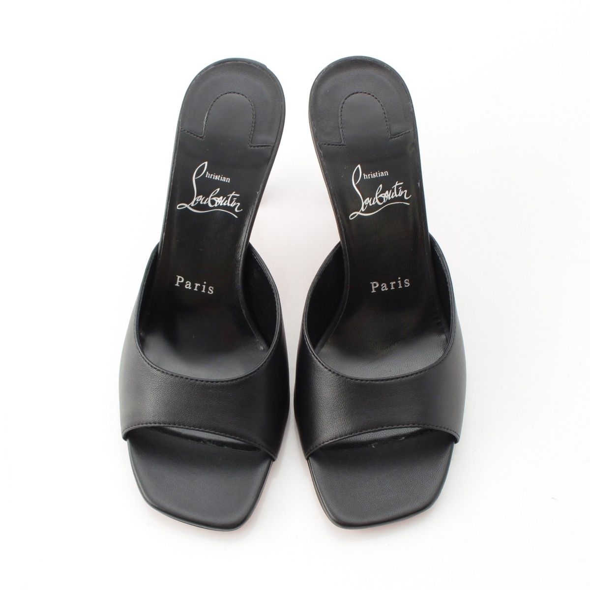 クリスチャンルブタン CONDORA コンドラ レザー ヒール サンダル ミュール シューズ ブラック 38
