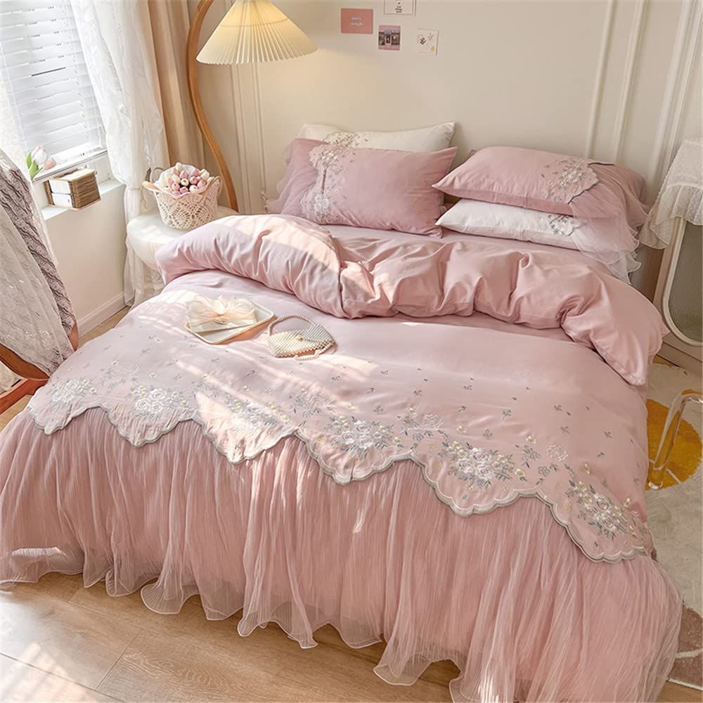 夏 春 秋 活性プリント 冬 綿100％ 4シーズ用 寝具カバー 四季適用 ベット用セット レース 枕カバー セミダブル 敷き布団カバー 掛け布団カバー ダブル ベッドスカート セミダブル 布団カバーセット 3点セット 4点セット タイプ3 MARWIL-DEMENAGEMENTS_CH