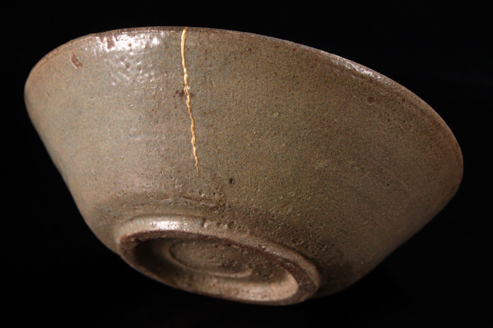 李朝時代 青磁製 象嵌夏茶碗 14.5cm 箱付 鉢 高麗 朝鮮古陶 唐物