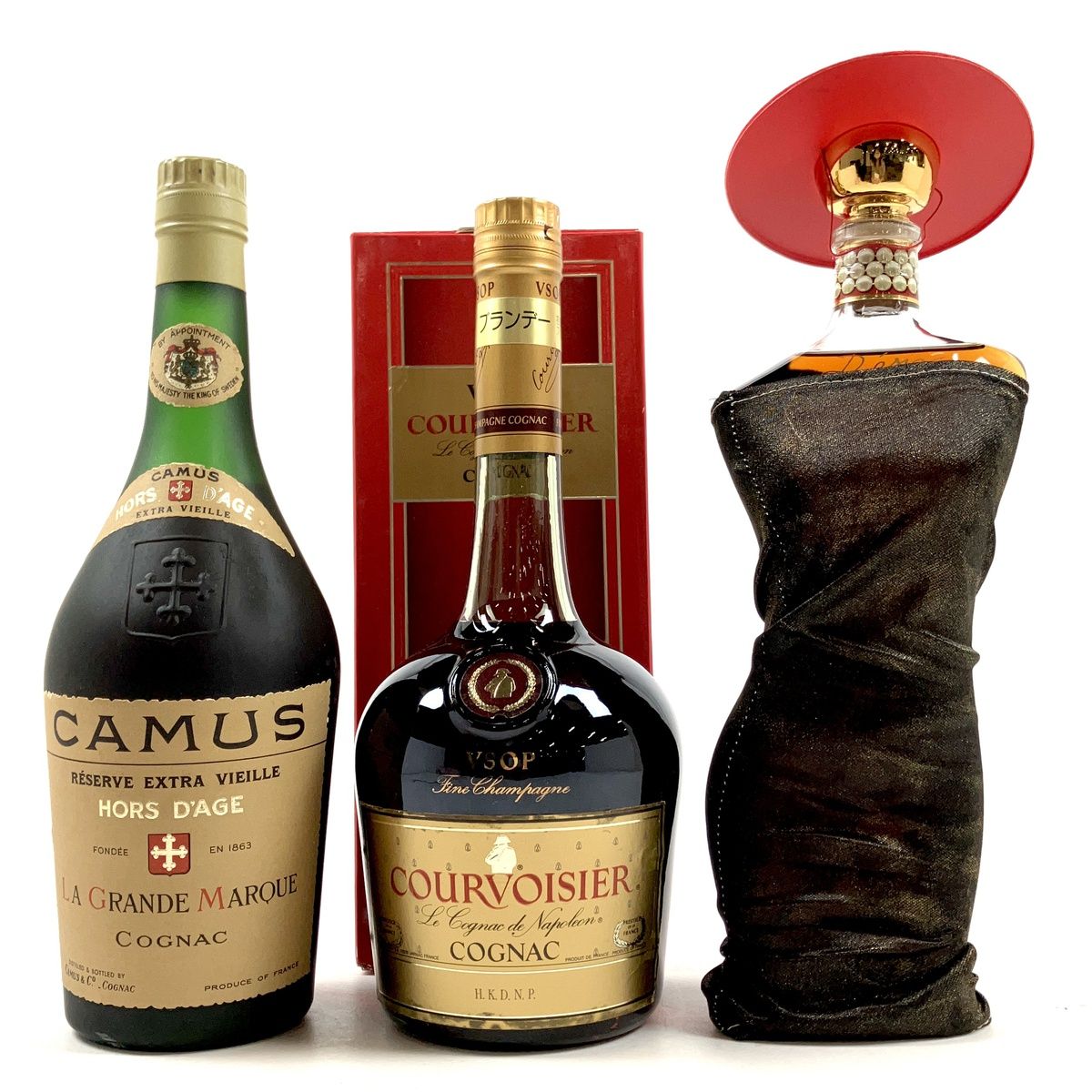 3本 CAMUS COURVOISIER LANDY コニャック ブランデー セット 【古酒