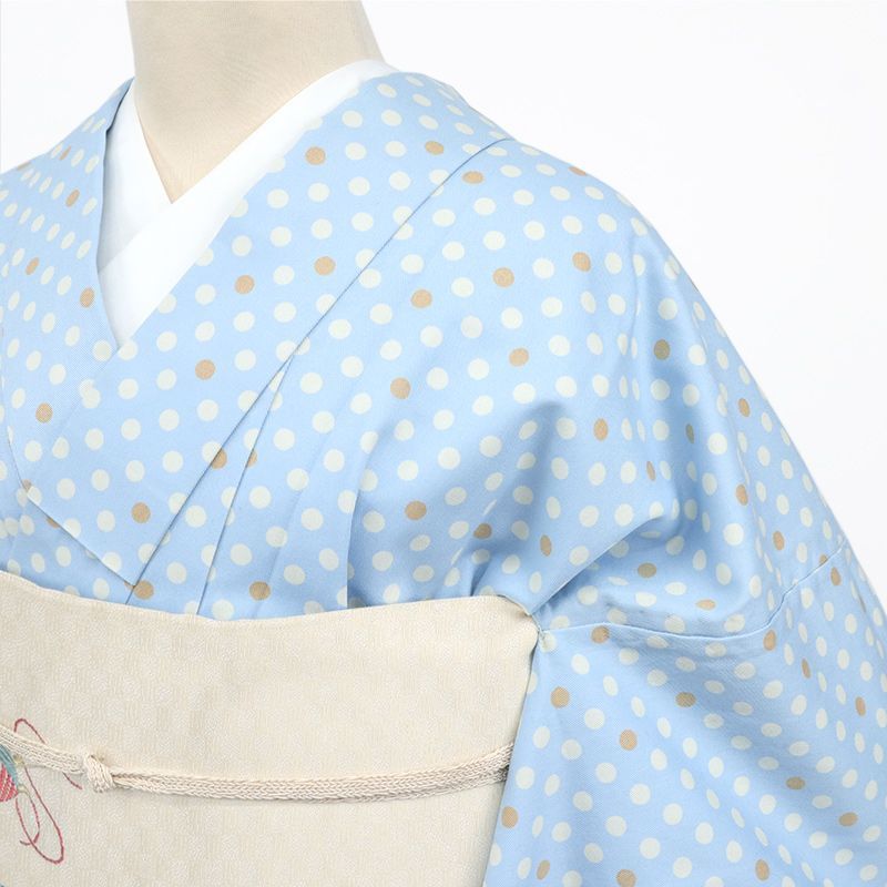 美品　綿着物　単衣　チェック×水玉ドット　ハイムラヤ　ガーゼ生地　洗える 楽天市場】木綿着物 単衣 洗える着物 日本製 kimonomachi