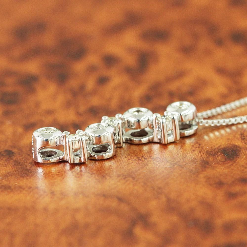 0.2ct ダイヤモンド K18 wg 星座 スター ロング ペンダント 鑑別  