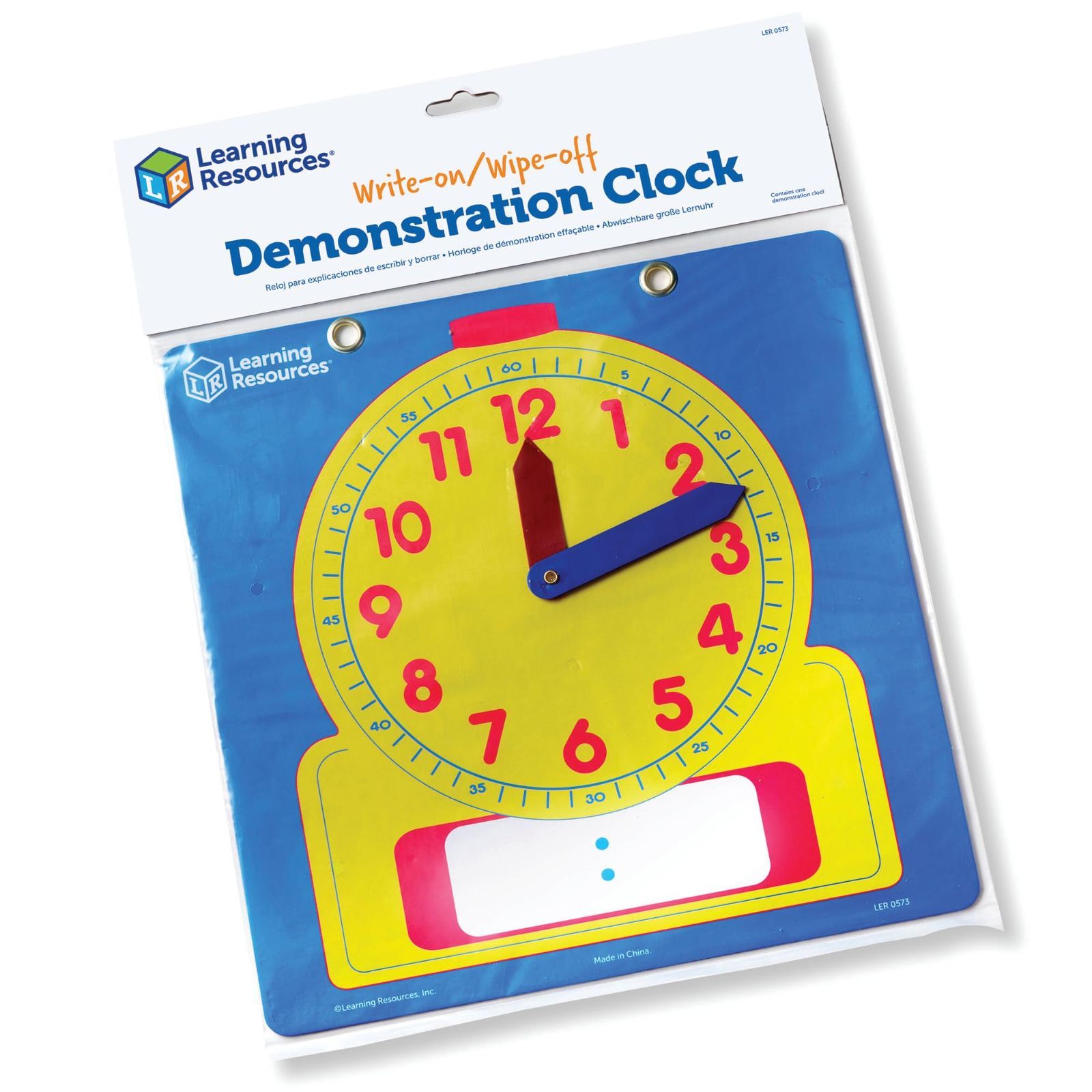 【在庫処分】Wipe ＆ Demonstration Clock Write 書いて消せる学習時計 リソーシーズ デモ用 LER ラーニング 0573