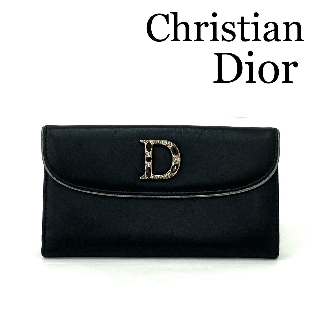 【超稀少】【革ケア用品付属】Christian Dior 長財布 希少 Christian Dior 長財布 ブラック レザー - メルカリ