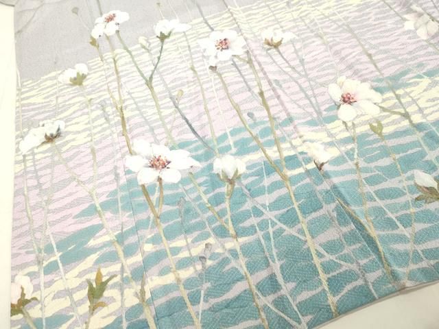 平和屋着物○訪問着 作家物 手描き 草花文 正絹 逸品 DAAV8664tw