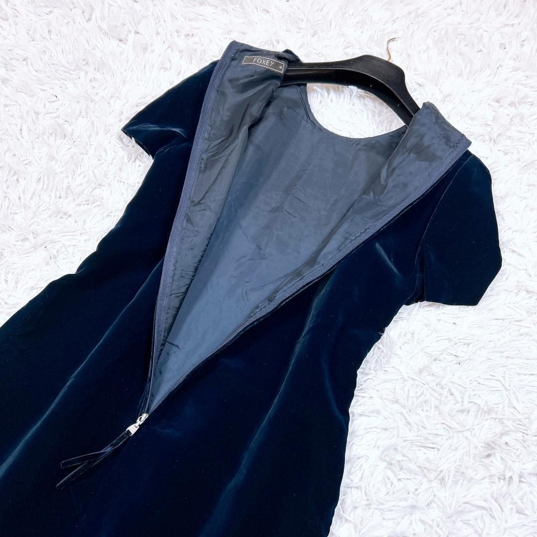 ツイードベロア切替ワンピース