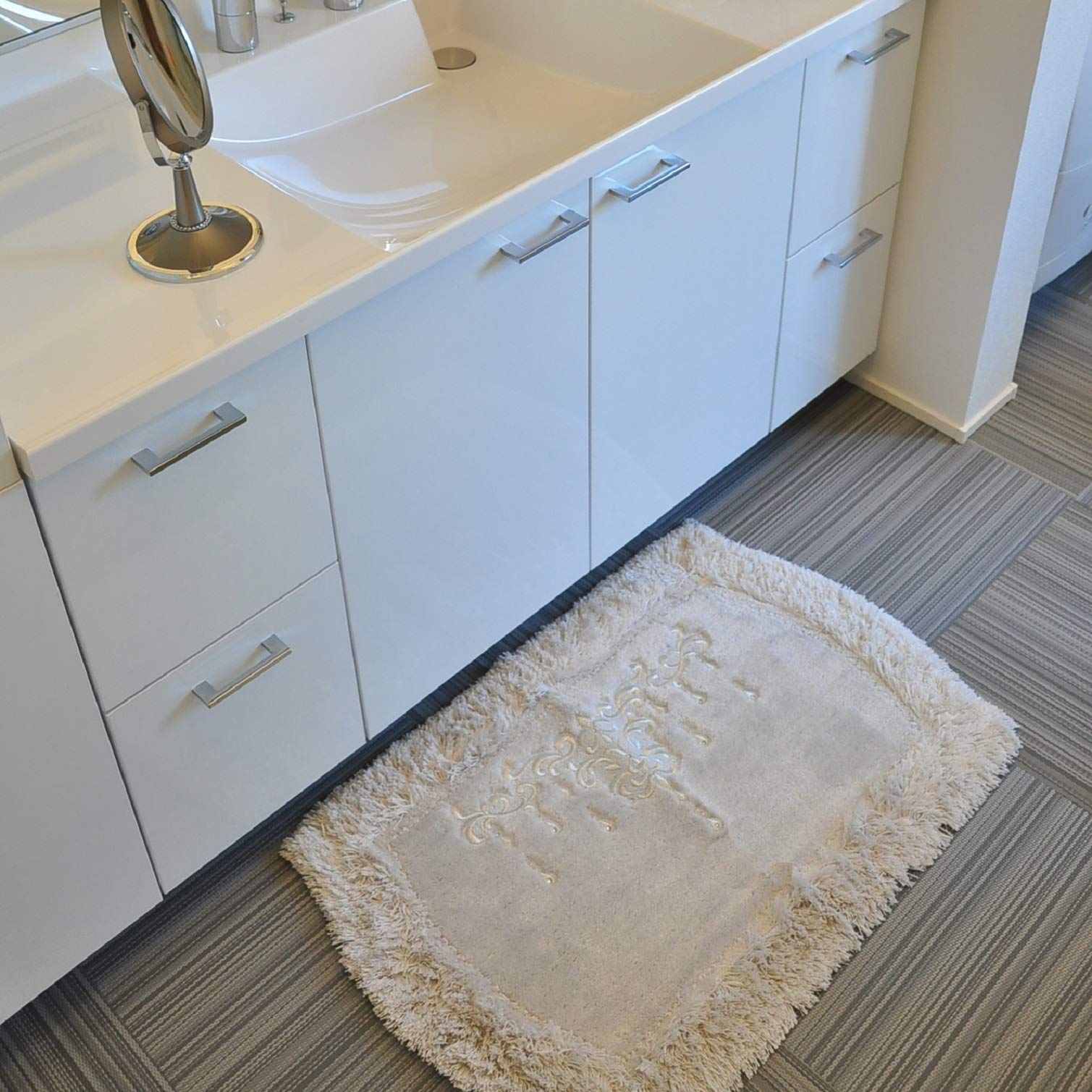 センコー NYNAS シャンティ 2 バスマット インテリアマット 約55×85cm シャンパンゴールド ラインストーン 36387