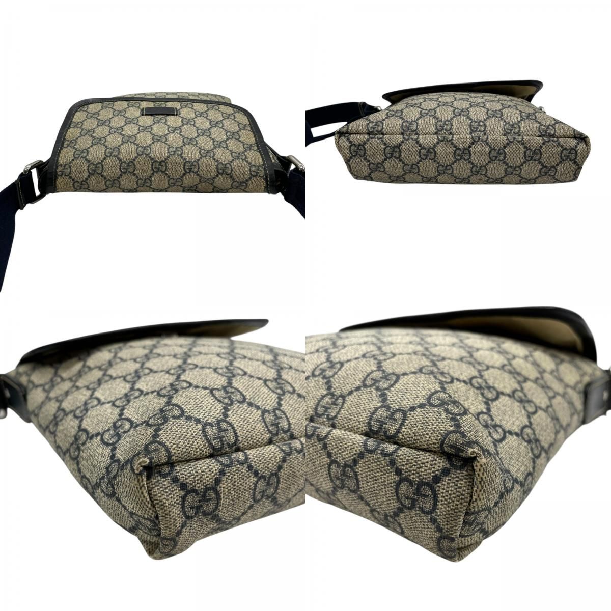 GUCCI GG スプリーム ショルダーバッグ PVC レザー 223666 GUCCI（グッチ） GUCCI GGスプリーム ショルダーバッグ PVC×レザー