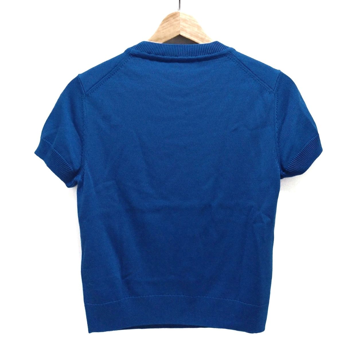 HERMES エルメス 半袖カットソー サイズ36 S レディース - ネイビー クルーネック ニット シルク混