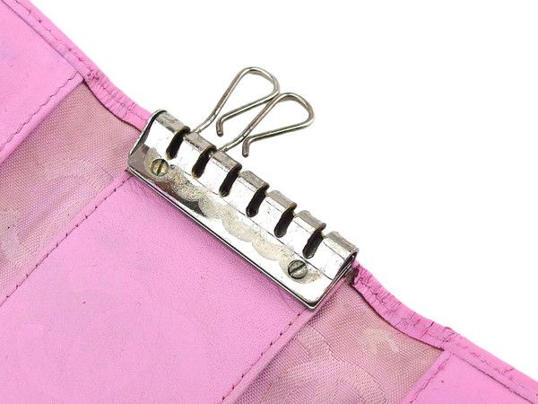 シャネル CHANEL キーケース カンボンライン ピンク×ブラック