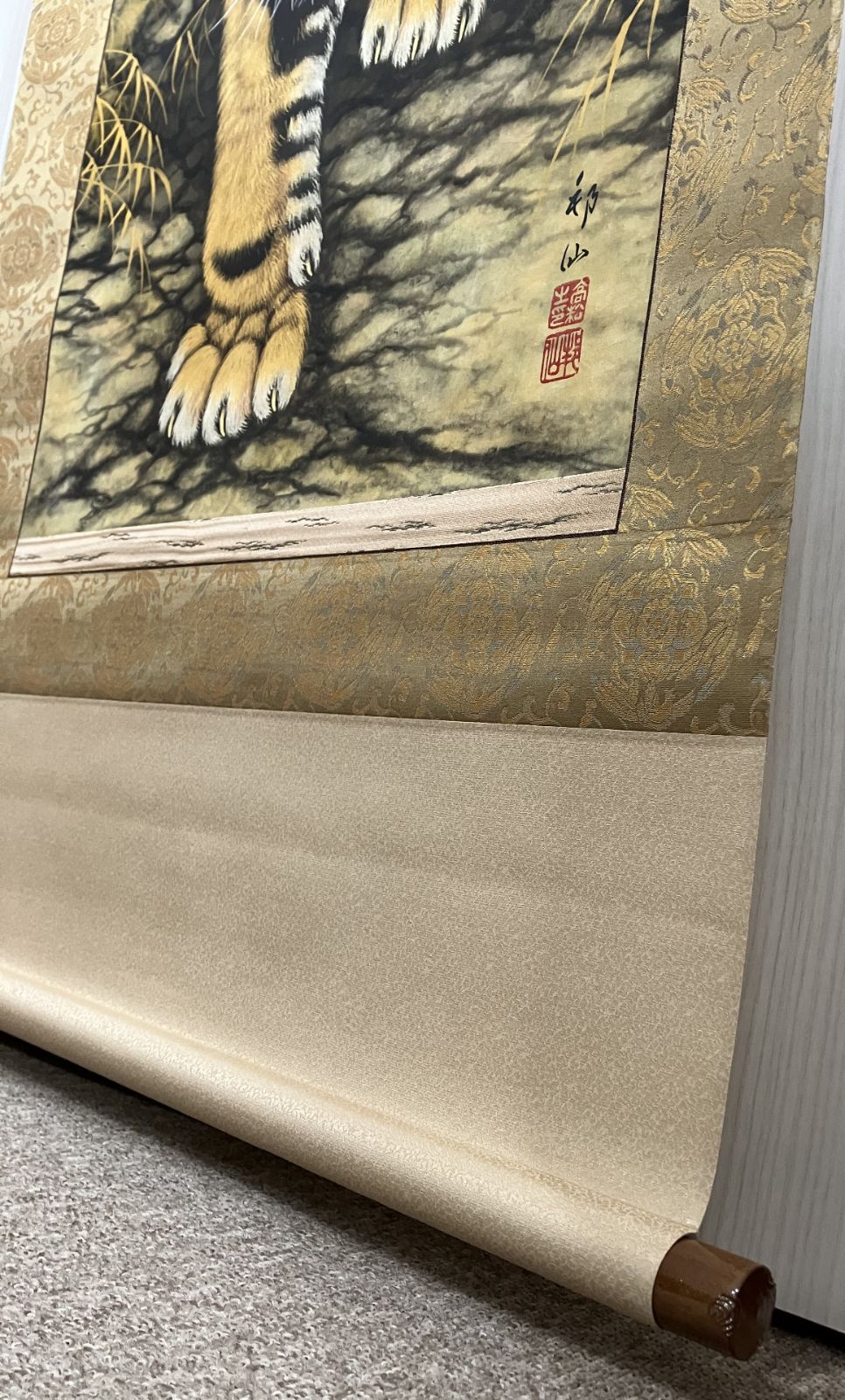 高級掛け軸 高松邦仙作「猛虎」図 肉筆 美品 エクセルヒューマン