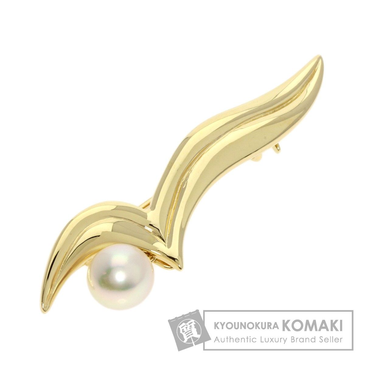 MIKIMOTO ミキモト パール 真珠 ブローチ K14YG レディース