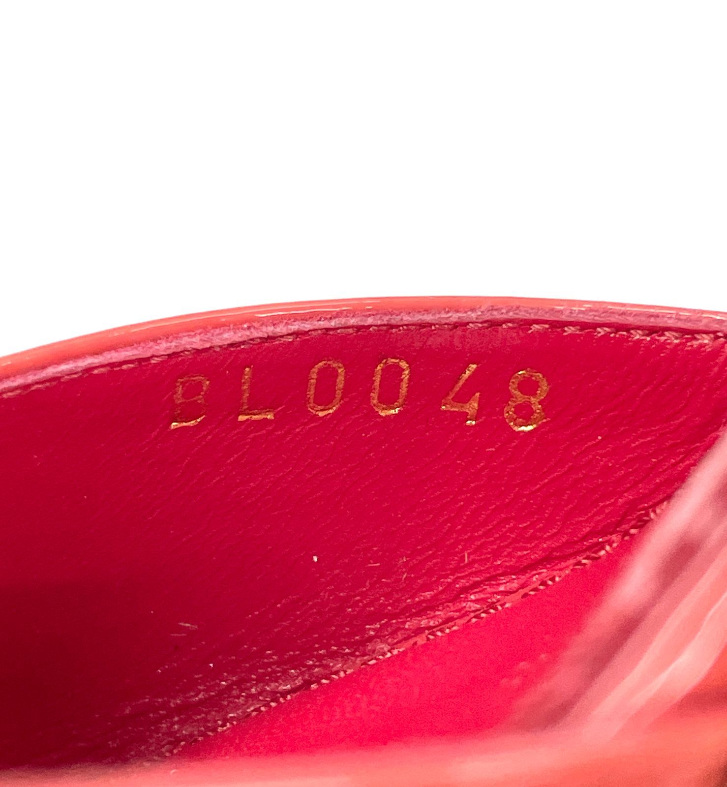 LOUIS VUITTON ルイ ヴィトン 08年 バタフライ Vマーク パテントレザー ミュール レディース 35 BL0048 レッド イタリア製 WWW_NOITHATQUANGTHANH_NET