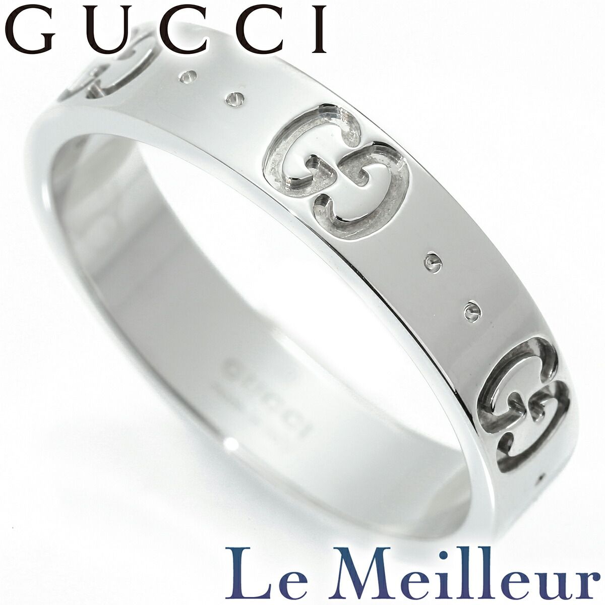 グッチ アイコン リング 指輪 K18 11号 GUCCI 中古 プレラブド 返品OK 