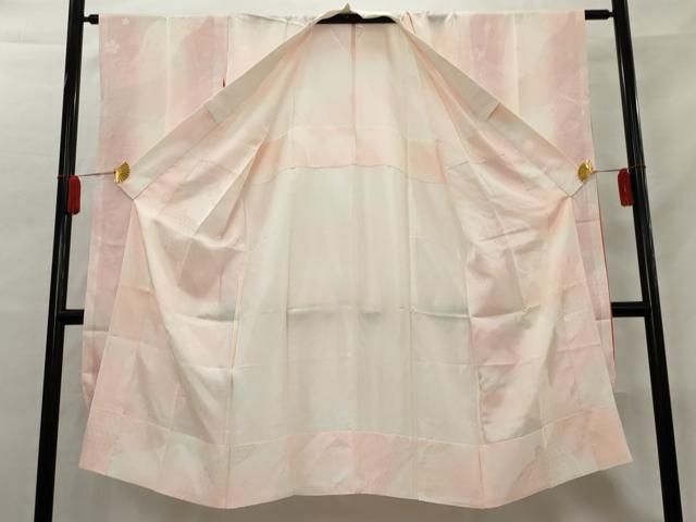 平和屋1□振袖用長襦袢 無双仕立て 流水花地紋 暈し染め 洗える