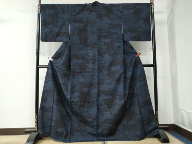 平和屋着物○綿薩摩 160亀甲 エ霞文 木綿 正絹 逸品 CAAU2258yc （平和  