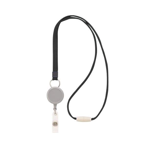 ライオン事務器 名札用ストラップブラック N-5P 1セット（10本） 【×10