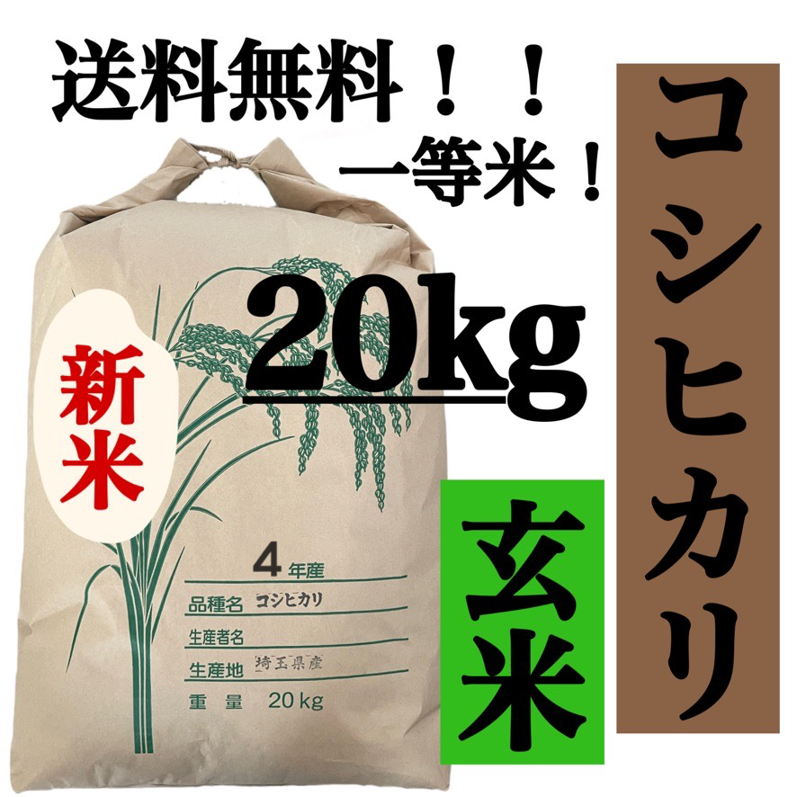 ポケットいっぱい 玄米 20kg コシヒカリ 新米 埼玉県産 令和4年産 送料