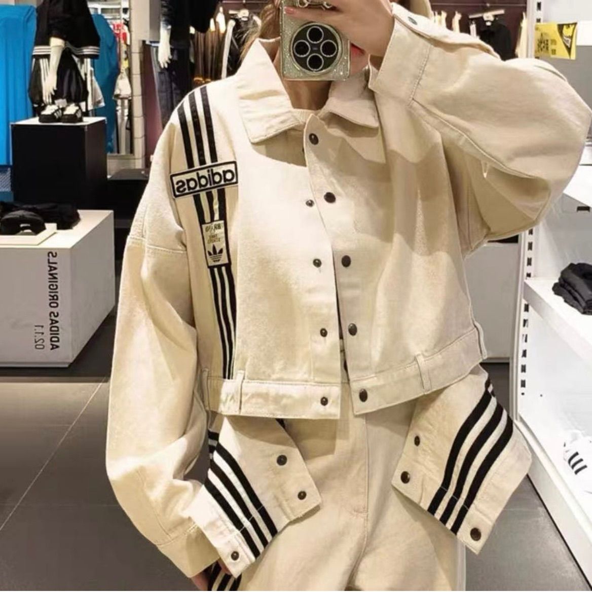 新品3XL⭐️adidas アディブレイク デニム 2-IN-1 トラックトップ オフ
