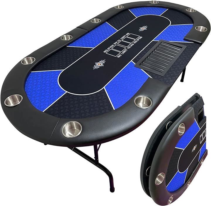 ロノゲノム ポーカーテーブル 折りたたみ式 ドリンクホルダー チップ 
