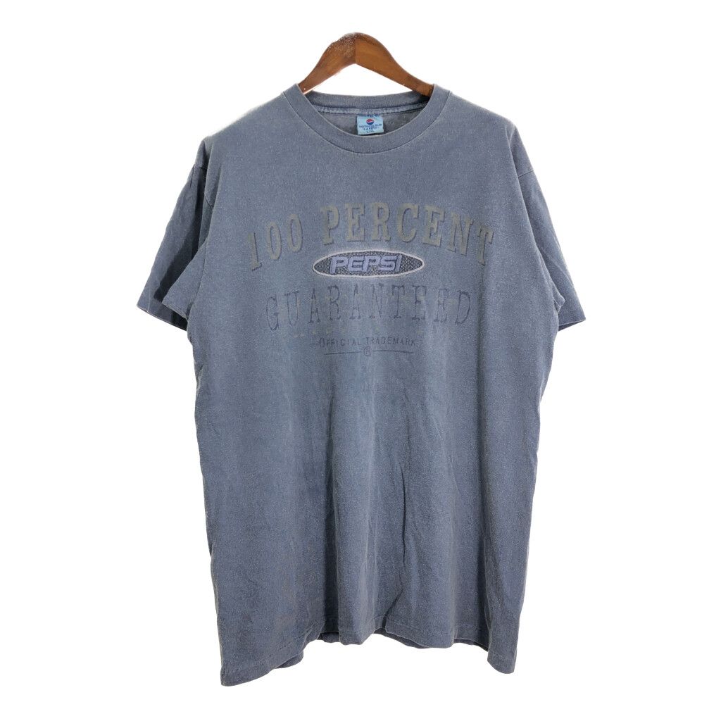 90年代 USA製 PEPSI ペプシ 半袖Ｔシャツ ネイビー (メンズ L/XL) 中古 古着 R5836