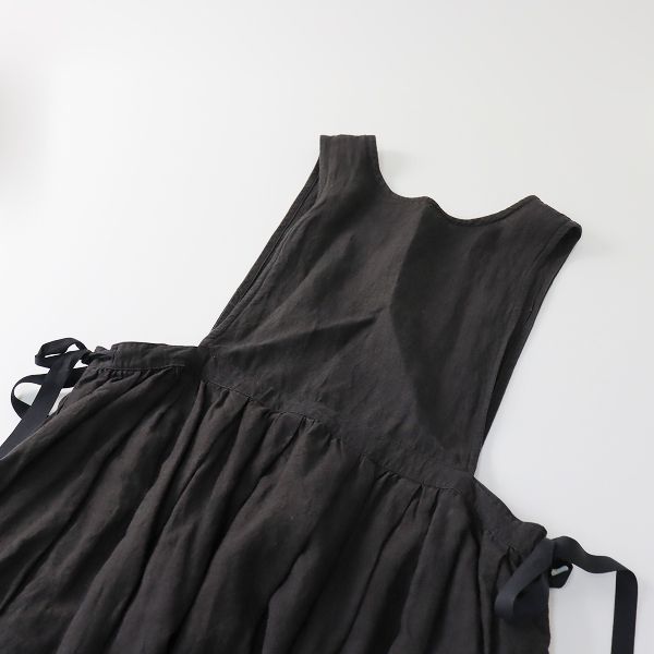 美品 Gauze# ガーゼ G480 リネンamishワンピースドレス F/ブラック