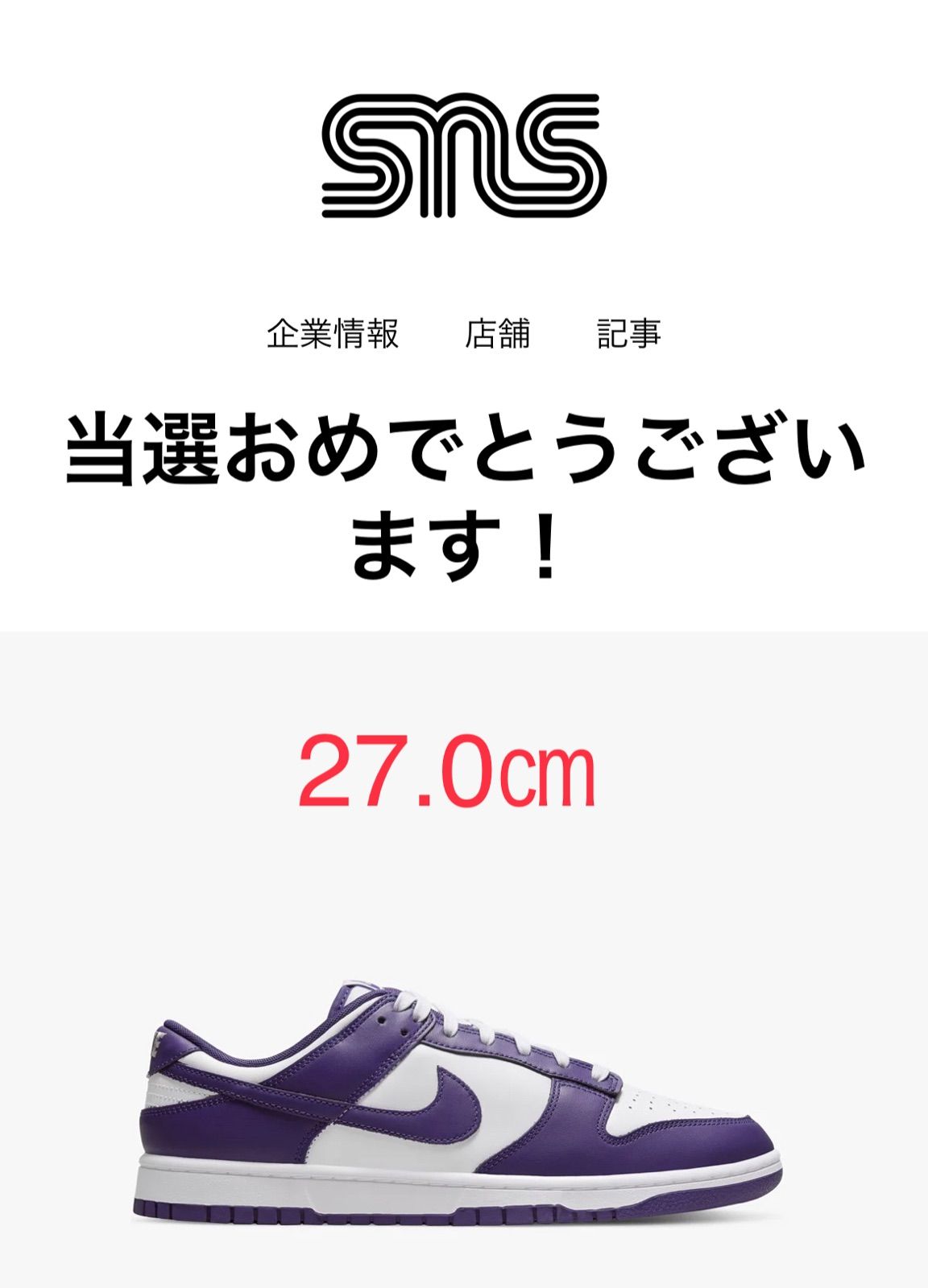 Nike Dunk Low Court Purple コートパープル 27㎝ - スニーカー