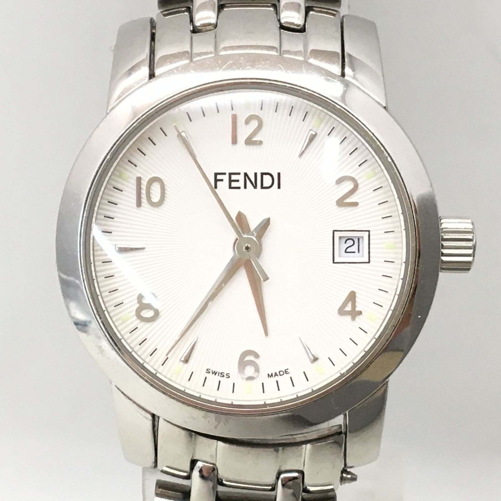 程度良好】FENDI フェンディ 腕時計 シルバー 稼働品 2100L