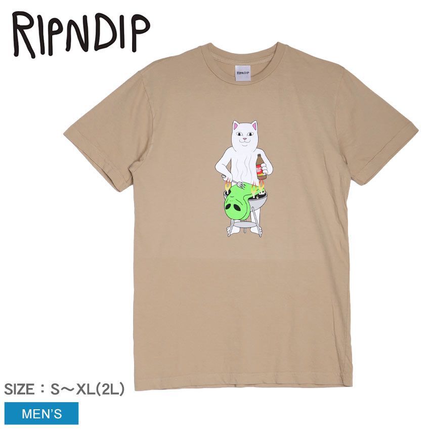 リップンディップ 半袖Tシャツ RND9945 メンズ BBQ DAY TEE RIPNDIP カラー:アーモンド 品番：23650352