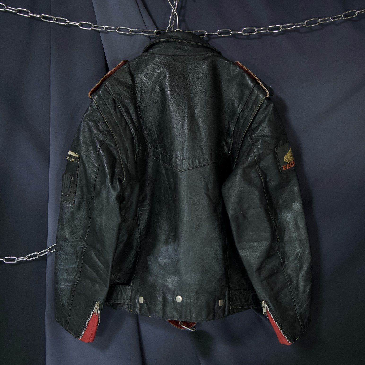 80s~90s Euro 2way Detachable Leather Double Riders Jacket