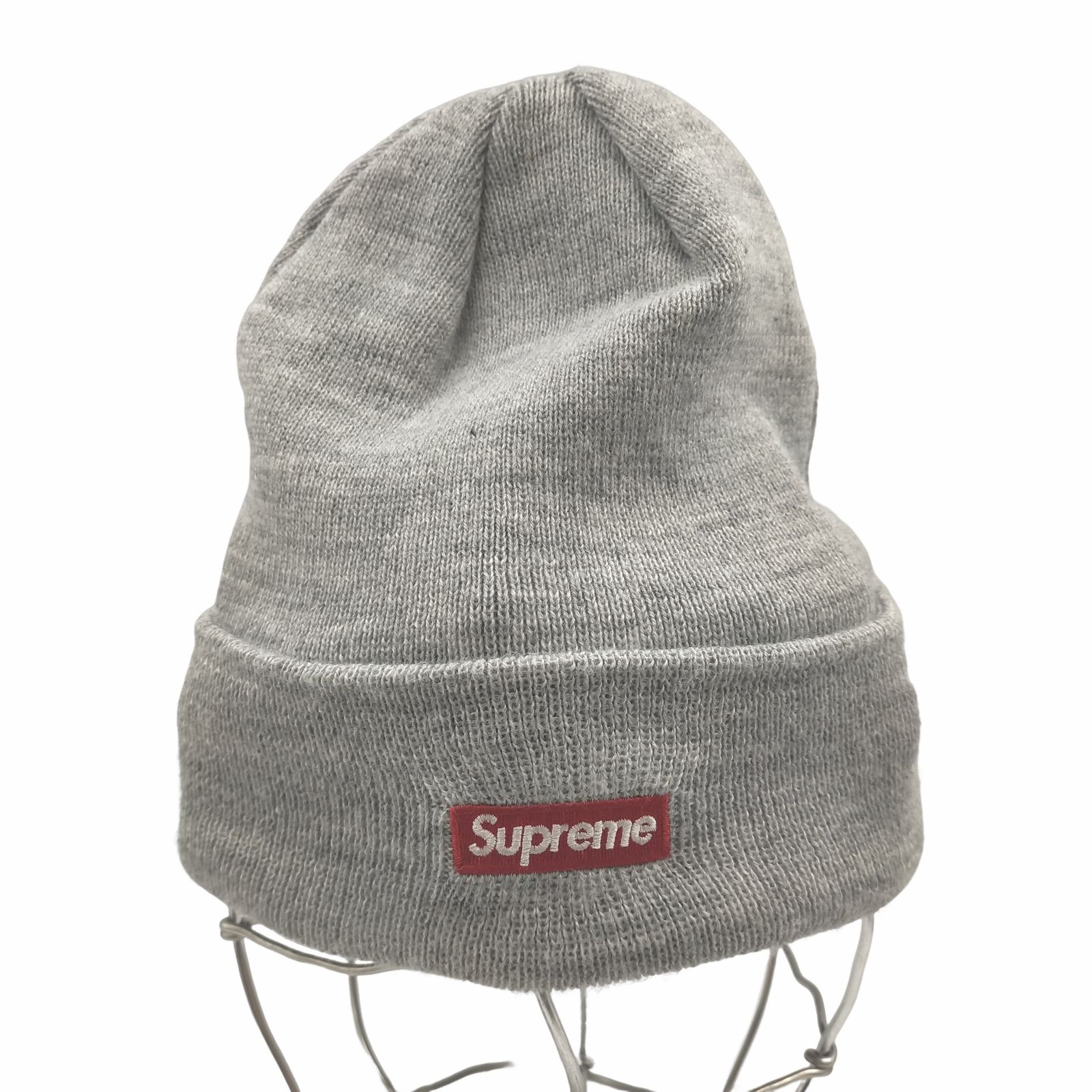 22AW Supreme Box Logo Beanie Grey