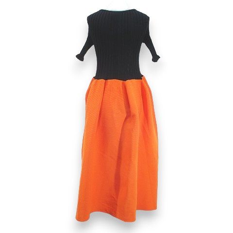 シーエフシーエル CFCL 半袖 ロング丈 ニット切替ワンピース