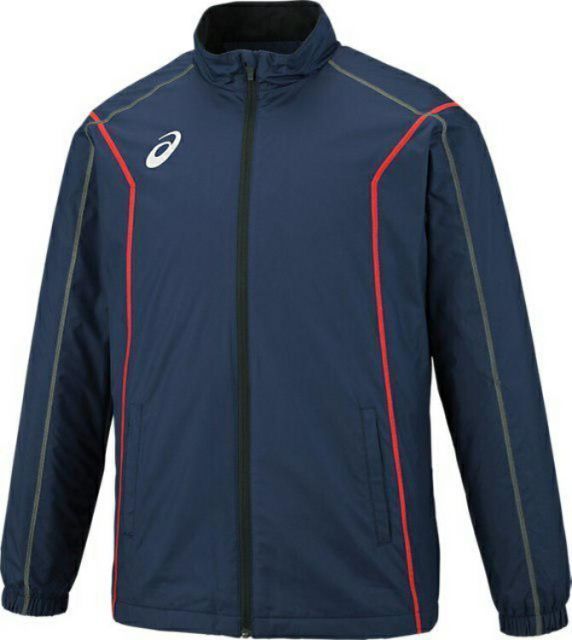 asics アシックス 43 WIND BREAKER JKT(B-ST) ピーコート 140 2031A240 401 | スポーツ メンズ キッズ 子供 140 紺ウェア アウター ブレーカージャケット トリコット 保温性 再帰反射付き 背ベンチレーション
