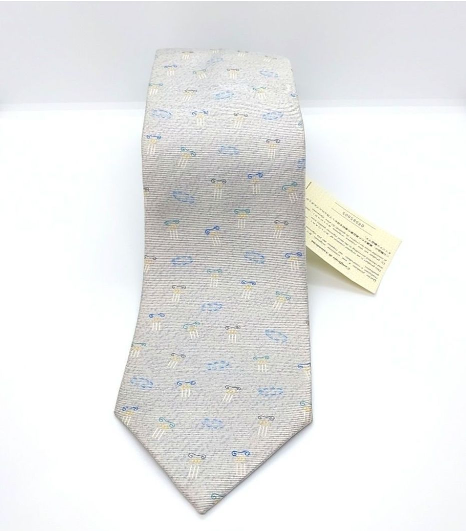 ✨未使用✨ブルガリ　ソリッド　シルバー　ネクタイ BVLGARI ブルガリ グレー シルク ネクタイ オリジナル【新品 タグ付き