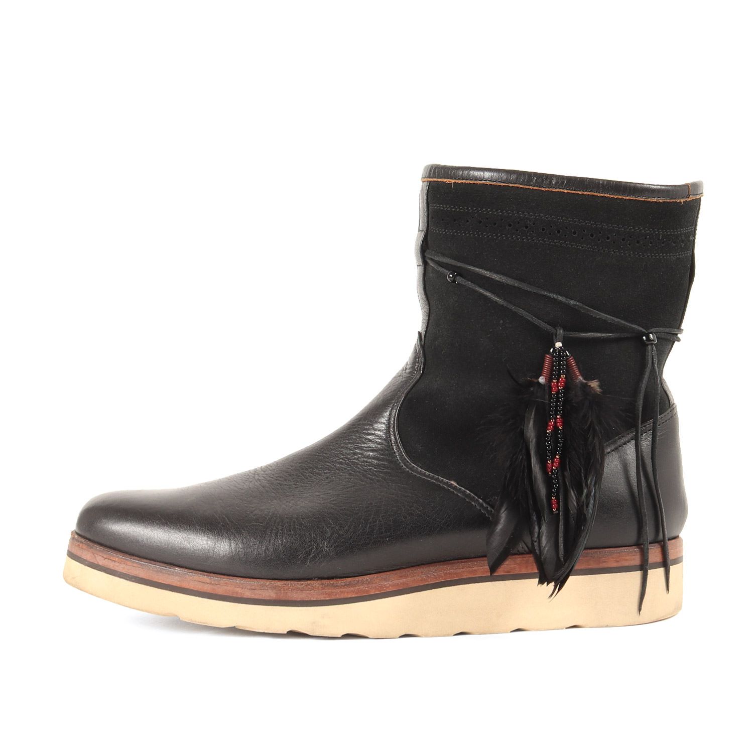 foot the coacher フットザコーチャー サイズ 8 1|2 26.5cm | フェザー レザー ブーツ FT07AW-006 | ブラック 黒 | シューズ 靴 メンズ
