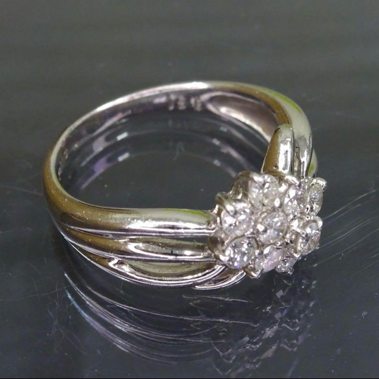 プラチナ pt850 ジュエリーマキ 天然ダイヤモンド0.51ct デザイン 