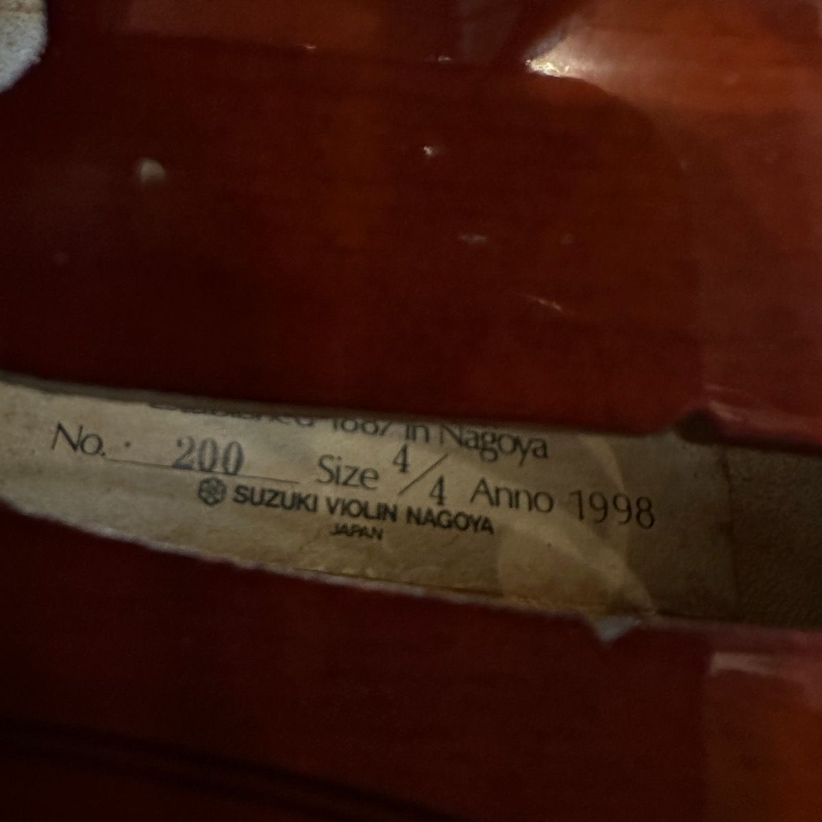 Suzuki No.200 4/4 1998年製 Violin スズキ バイオリン - メルカリ