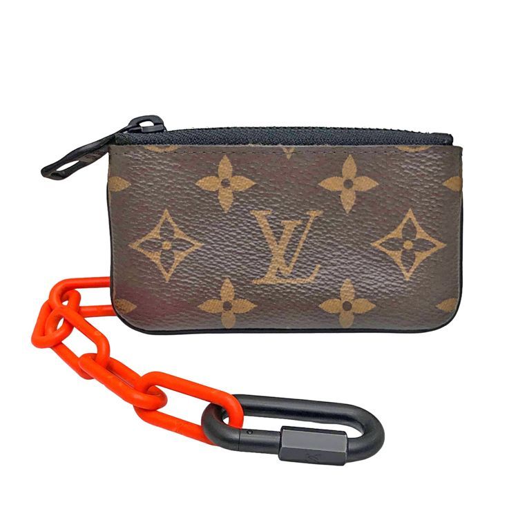 LOUIS VUITTON ルイヴィトン モノグラム ソーラーレイ ポシェット クレ コインケース M44487 チェーン付 メンズ ブラウン ブラック