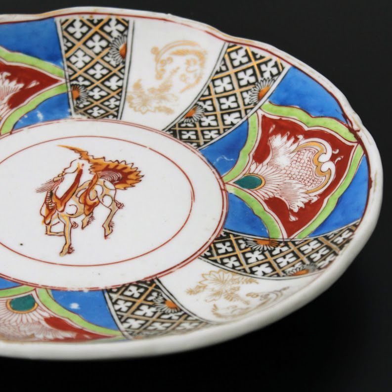 古伊万里 赤絵 大皿 【希少】骨董 アンティーク コレクション 古美術 アンティーク 骨董 古伊万里 皿 貴重 （古伊万里 赤絵 大皿