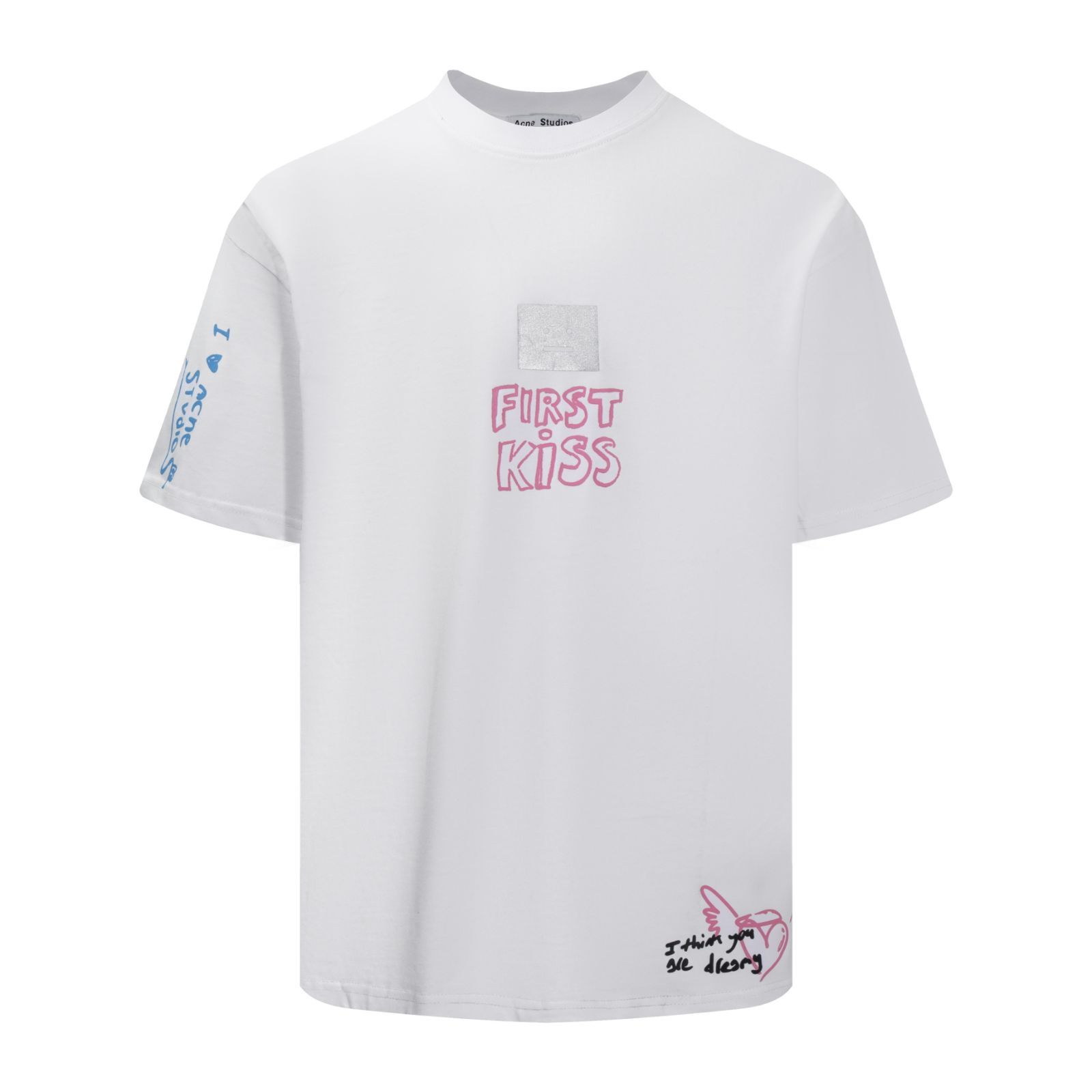 Acne Studios 男女兼用顔絵文字スマイリー文字プリント柄