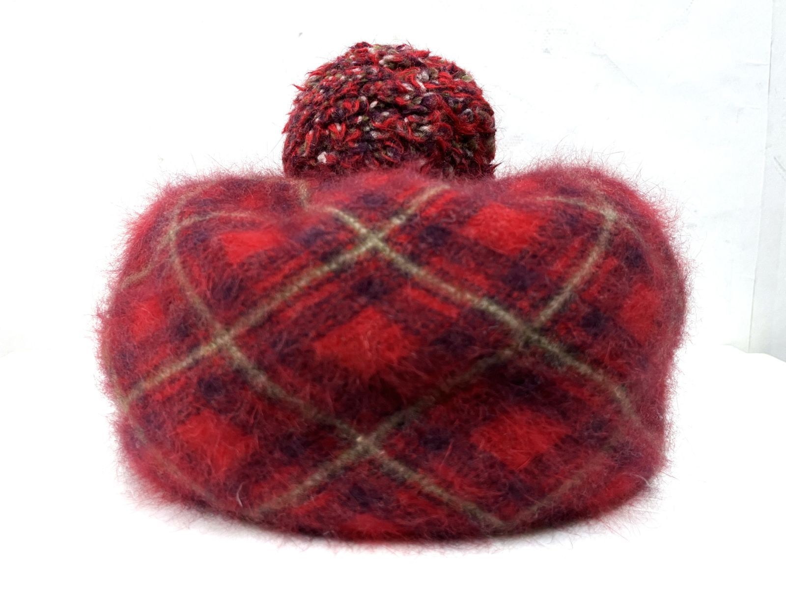 Vivienne Westwood ポンポン付き チェック柄 ベレー帽 Vivienne Westwood｜ヴィヴィアンウエストウッド チェック柄 ボンボン