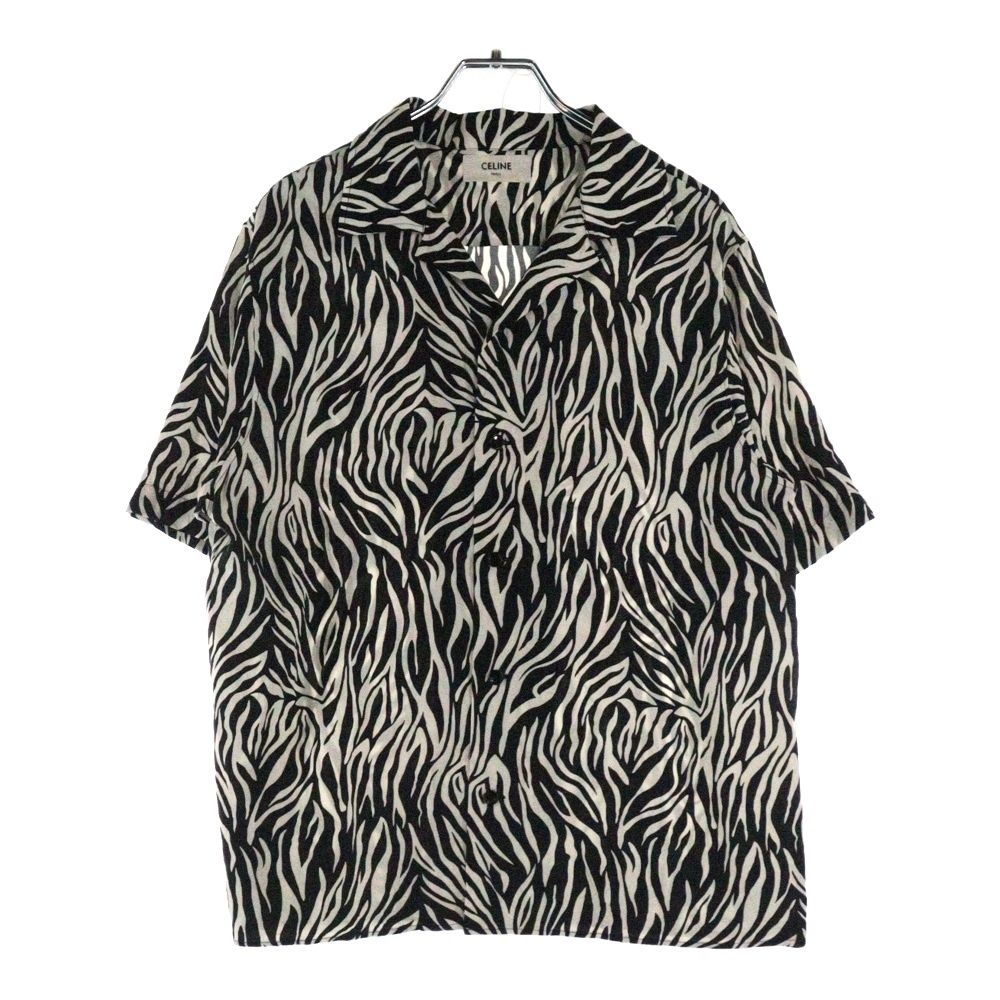 CELINE セリーヌ 20SS ゼブラ柄 オープンカラー 半袖 シャツ 41