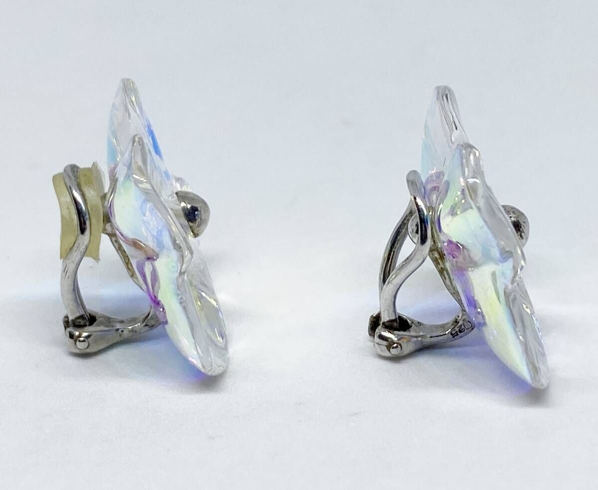 Baccarat バカラ フラワーデザイン イヤリング イヤーカフ クリップ式