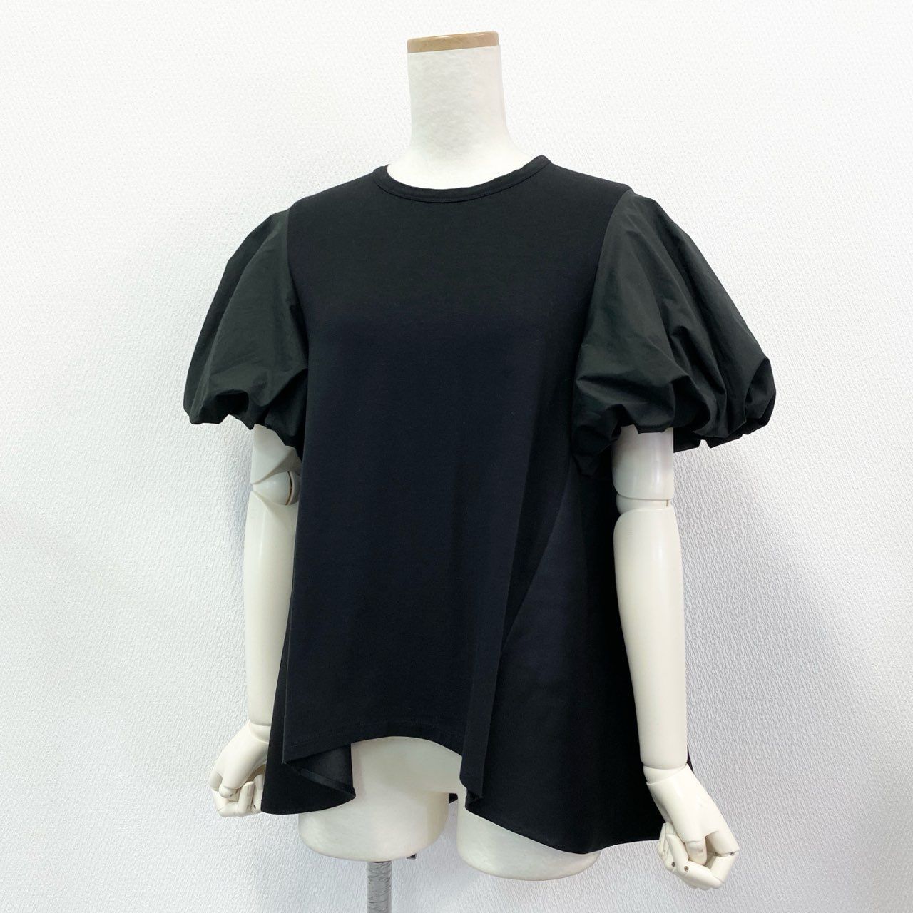 新品 YOKO CHAN Puff-sleeve Cut-sew 38ブラック