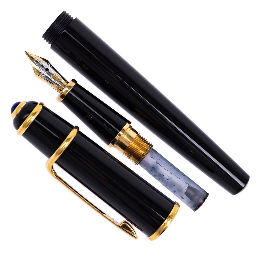 超美品　カルティエ 万年筆 ブラック ペン先 18K Au750 名東】【CARTIER】万年筆 ディアボロ ドゥ カルティエ ペン先